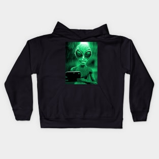 Alien Invasion Sci-fi Space Planet X Kids Hoodie